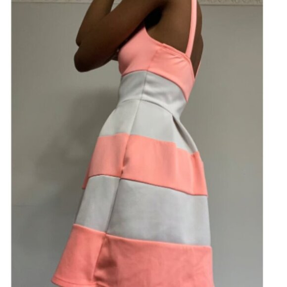 Rue 21 Hot Pink and White Striped Pleated Bow Dress - Picture 3 of 7